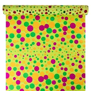 Díszcsomagoló pöttyös mintázatú fólia tekercs [50cm x 10m] zöld/ciklámen
