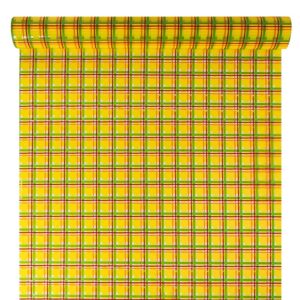 Díszcsomagoló kockás mintázatú fólia tekercs [50cm x 10m] citrom/zöld/piros