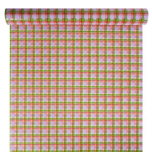 Díszcsomagoló kockás mintázatú fólia tekercs [50cm x 10m] lila/zöld/piros