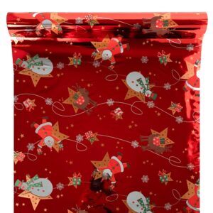 Díszcsomagoló metál karácsonyi fólia tekercs [50cm x 10m] piros