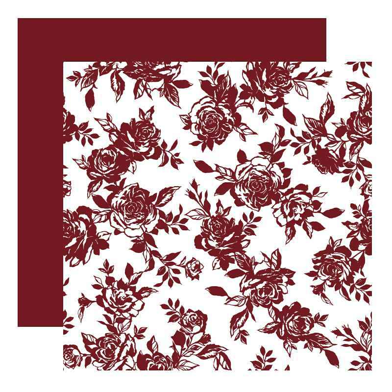 Rózsamintás íves fólia csomagoló – 20 ív/csomag 57cm x 57cm bordó/fehér