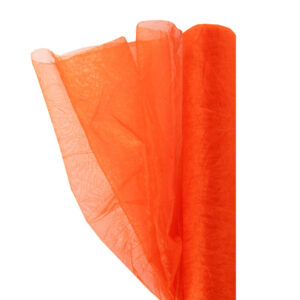 Gyűrt snow organza anyag [40cm x 10m] sötét narancs