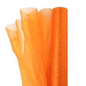 Gyűrt snow organza anyag [40cm x 10m] világos narancs