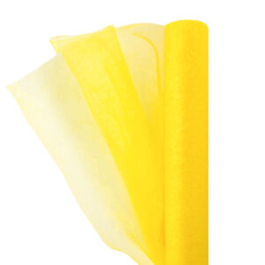 Gyűrt snow organza anyag [40cm x 10m] citromsárga