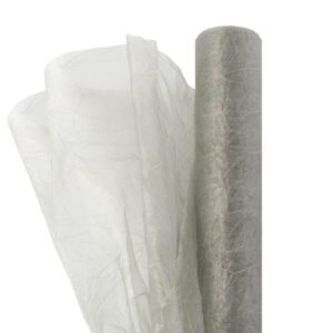 Gyűrt snow organza anyag [40cm x 10m] ezüst