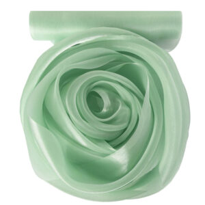 Szatén-organza anyag [25cm x 10m] vintage zöld/zsálya zöld