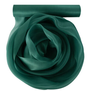 Szatén-organza anyag [25cm x 10m] smaragdzöld