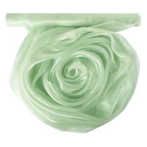 Szatén-organza anyag [47cm x 10m] vintage zöld/zsályazöld
