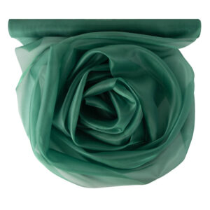 Szatén-organza anyag [47cm x 10m] sötétzöld/smaragdzöld
